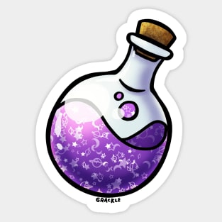 Magenta Whimsical Wizard Potion Sticker